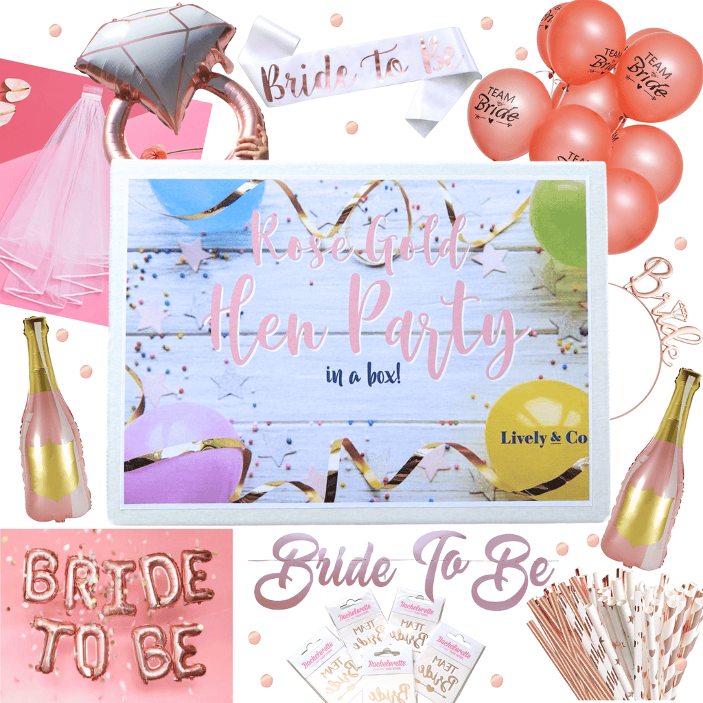 Rose Gold Hen Party in a Box! NEW Lively & Co 