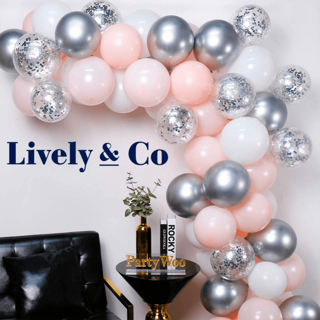 Balloon DIY Garland - Pale Pink, Silver & White Lively & Co 