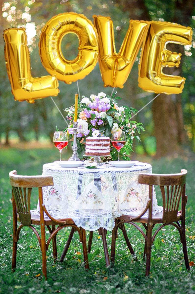 BIG "LOVE" 1 metre High Foil Balloons GOLD Lively & Co 