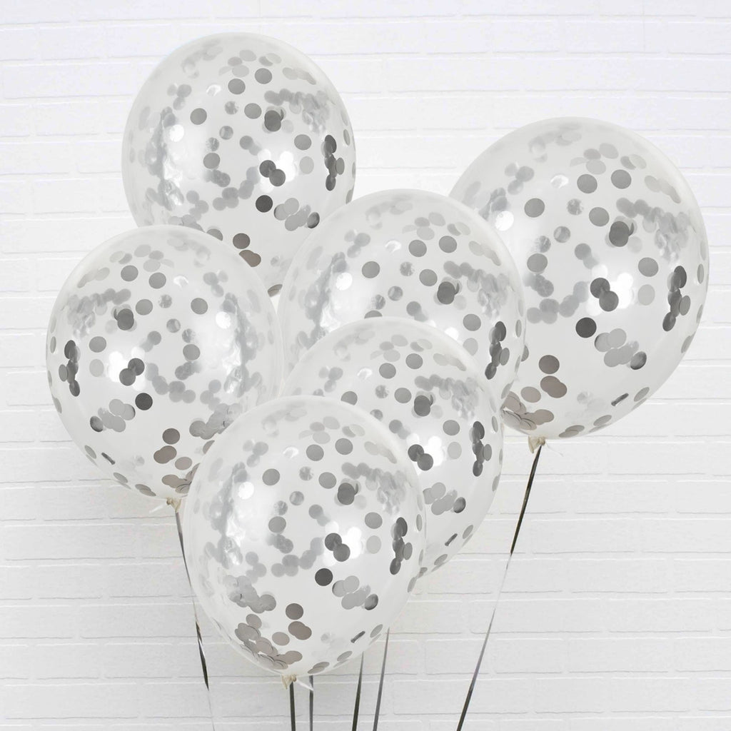 Confetti Balloon Set Silver