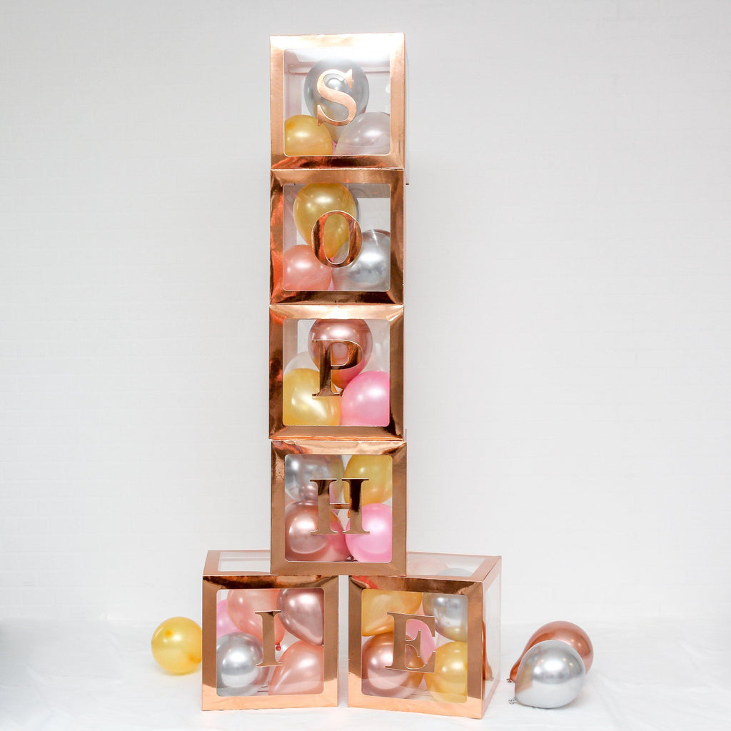 A-Z Alphabet Balloon Box Pack Rose Gold Lively & Co 