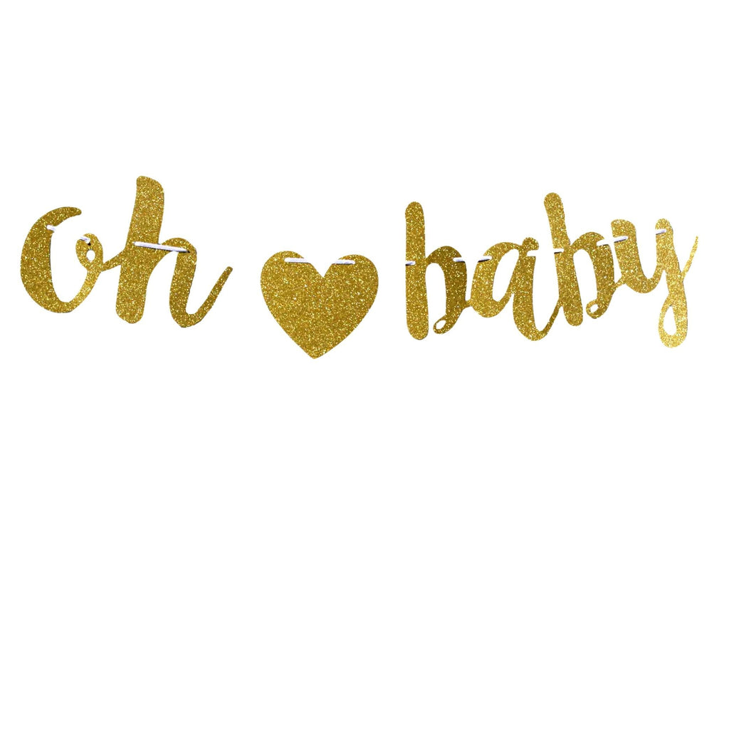 Oh Baby Glitter Banner for Baby Shower