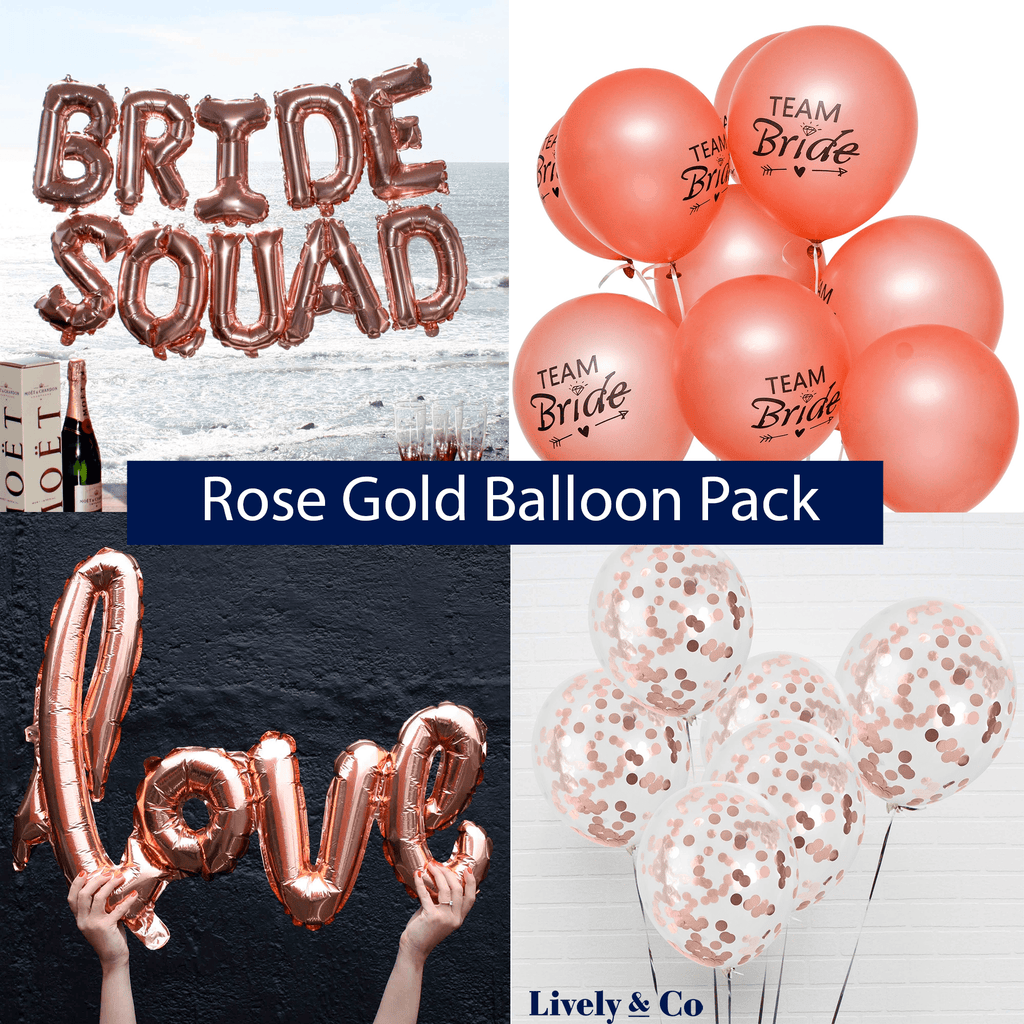 Rose Gold Balloon Pack Bride Squad Lively & Co
