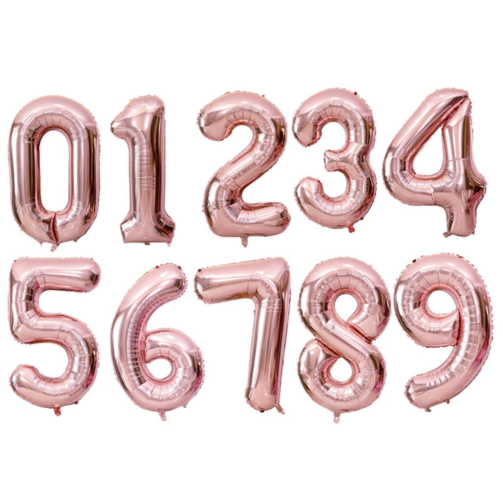 Rose Gold Number Balloons at Lively & Co