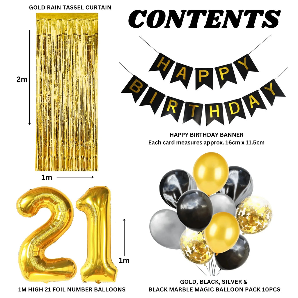 21st Birthday Pack Gold Lively & Co 
