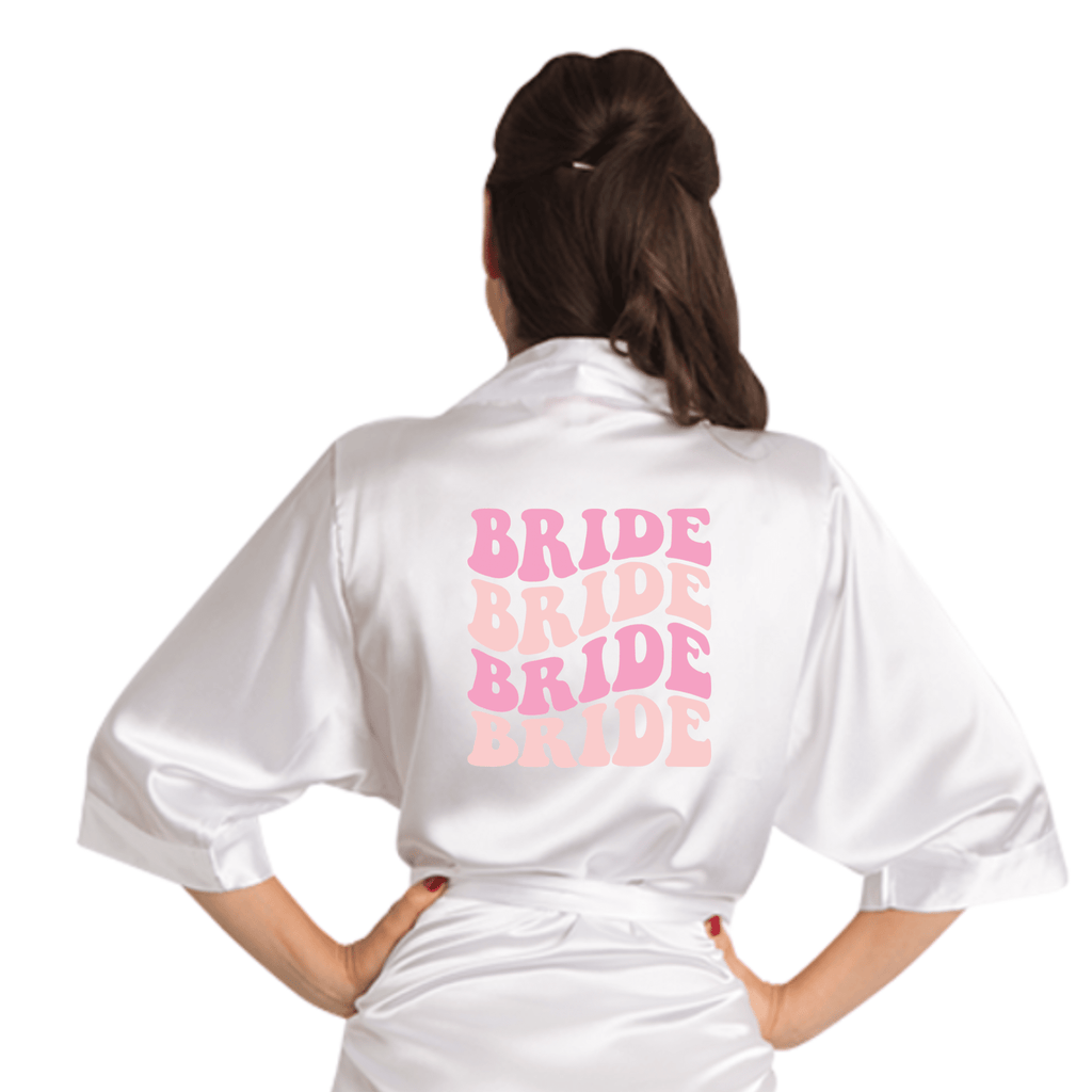 IT'S ME, HI. Themed White Satin Bride Robe NEW Lively & Co Classic Plain One Size BRIDE BRIDE BRIDE BRIDE