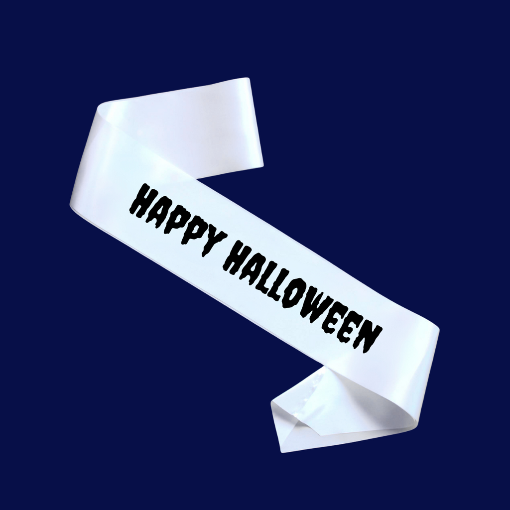 Halloween Sash – “Happy Halloween” or “Trick or Treat” (Custom Colours)