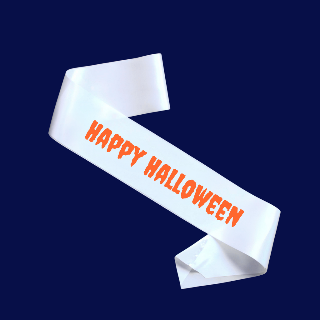 Halloween Sash – “Happy Halloween” or “Trick or Treat” (Custom Colours)