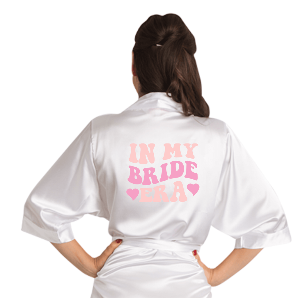 IT'S ME, HI. Themed White Satin Bride Robe NEW Lively & Co Classic Plain One Size IN MY BRIDE ERA