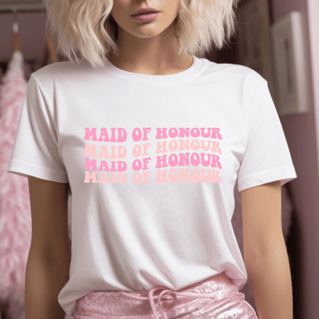 IT'S ME, HI. BRIDEMAID & BRIDAL PARTY T-SHIRT NEW Lively & Co MAID OF HONOUR 8 