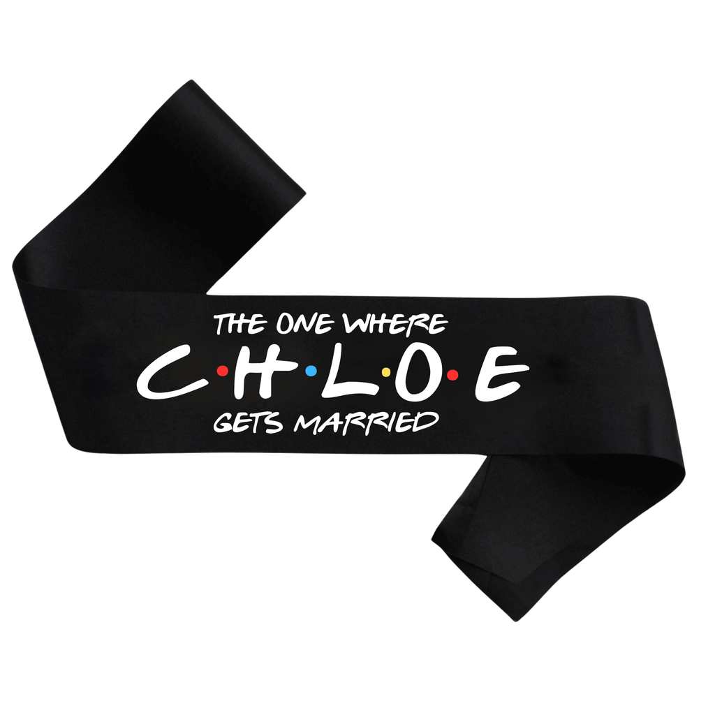 FRIENDS™ PERSONALISED SASH Lively & Co BLACK SASH 