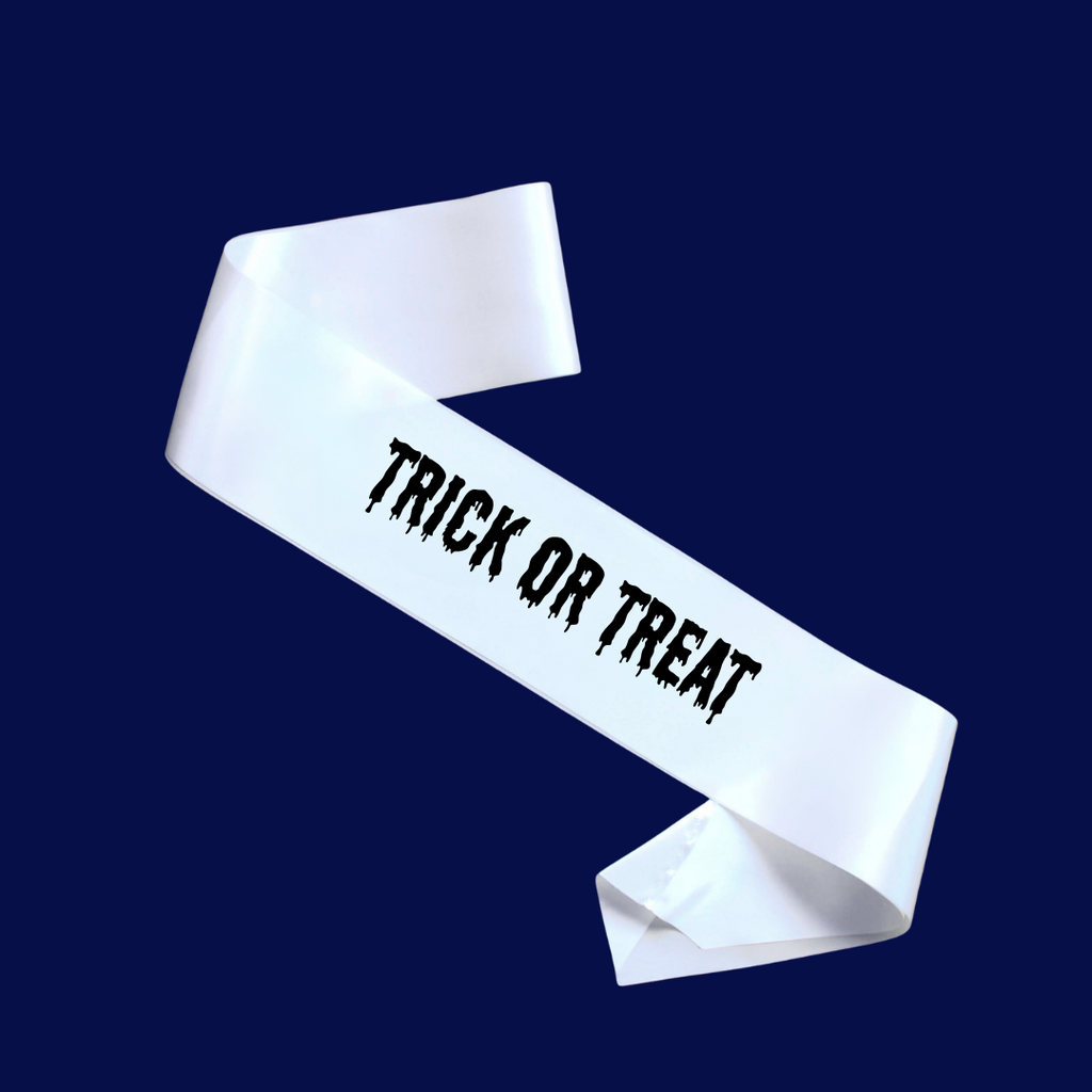 Halloween Sash – “Happy Halloween” or “Trick or Treat” (Custom Colours)