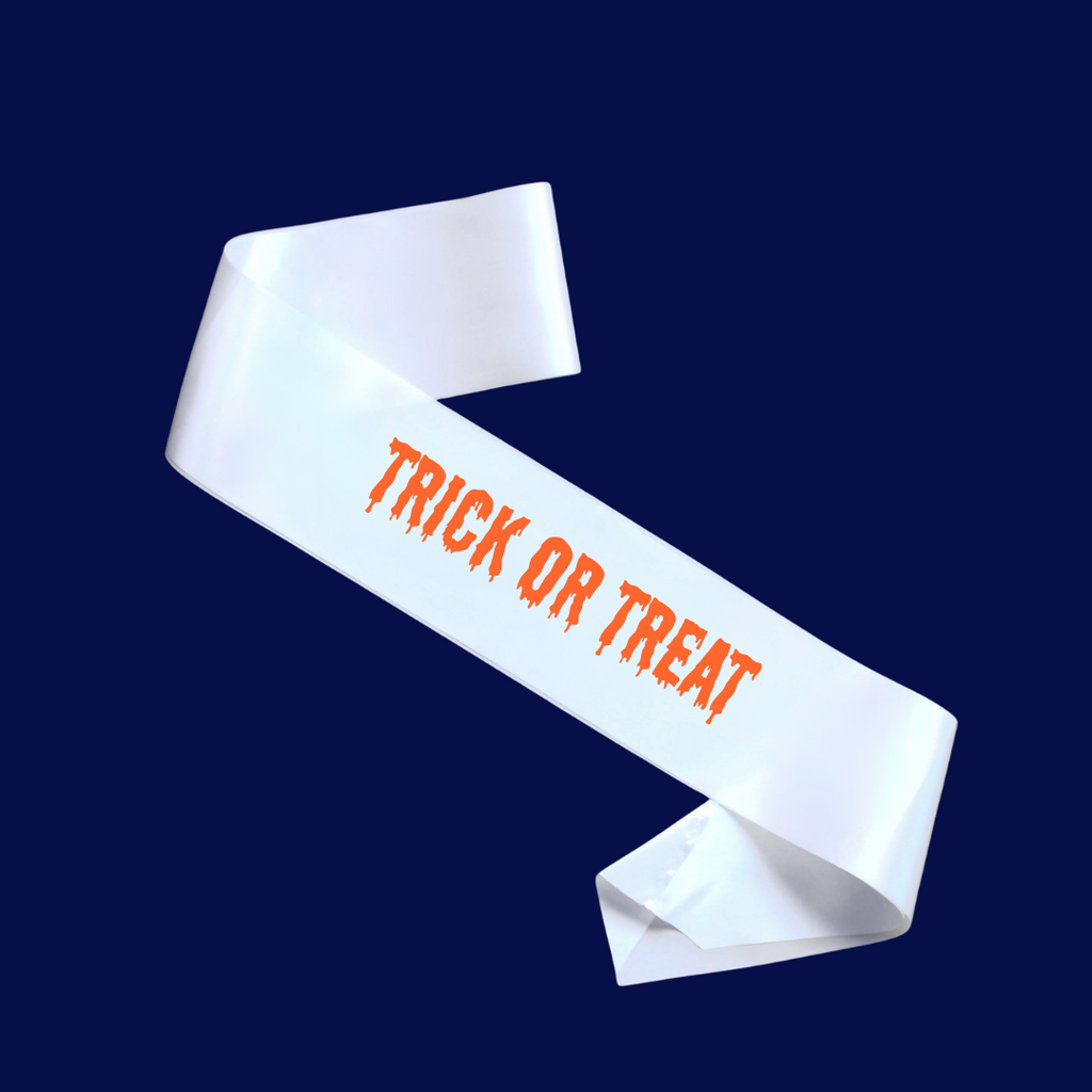 Halloween Sash – “Happy Halloween” or “Trick or Treat” (Custom Colours)