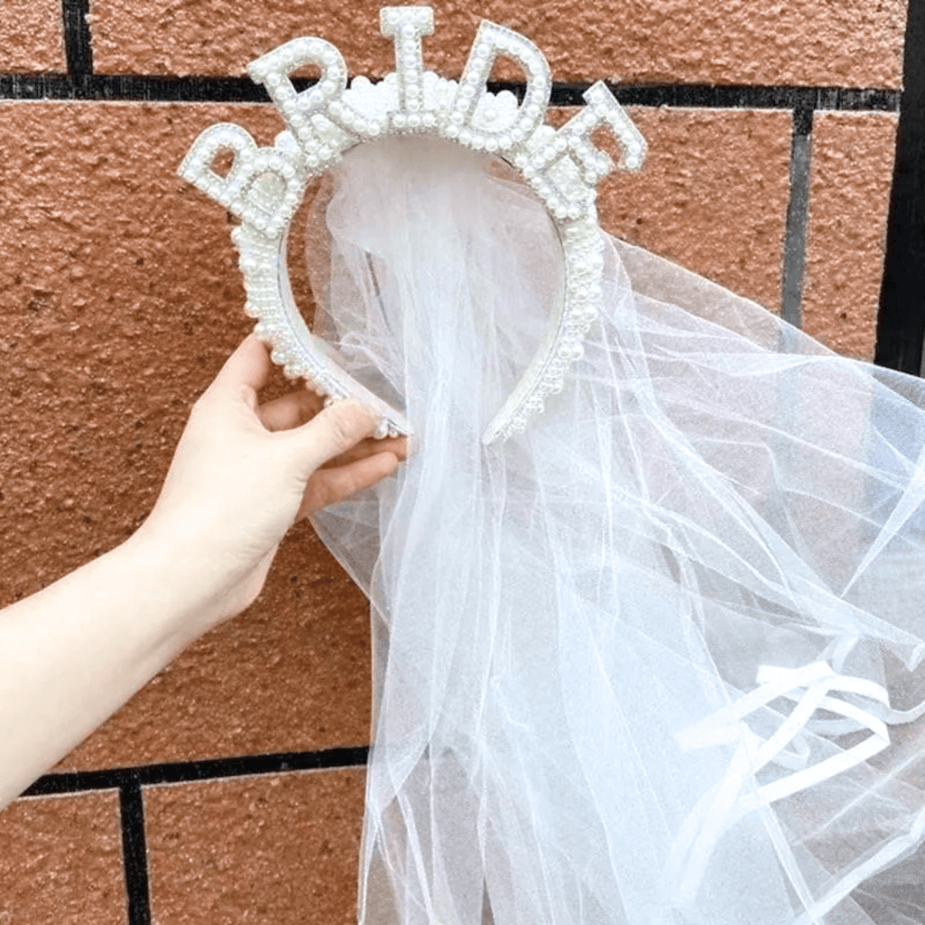 Pearl Bride Headband & White Veil NEW Lively & Co 