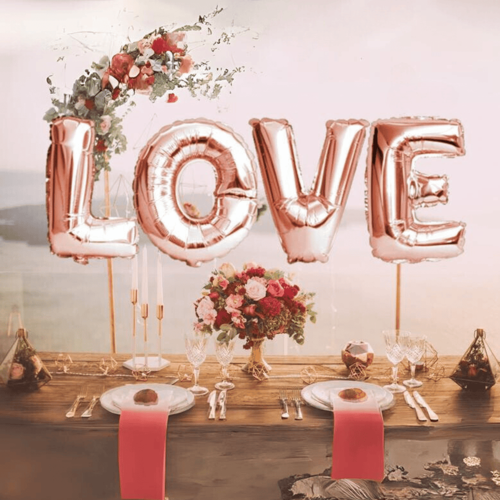 BIG "LOVE" 1 metre High Foil Balloons ROSE GOLD Lively & Co