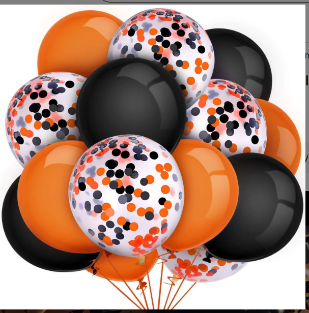 Halloween Balloon Pack – Black & Orange Mix (15 Pack)