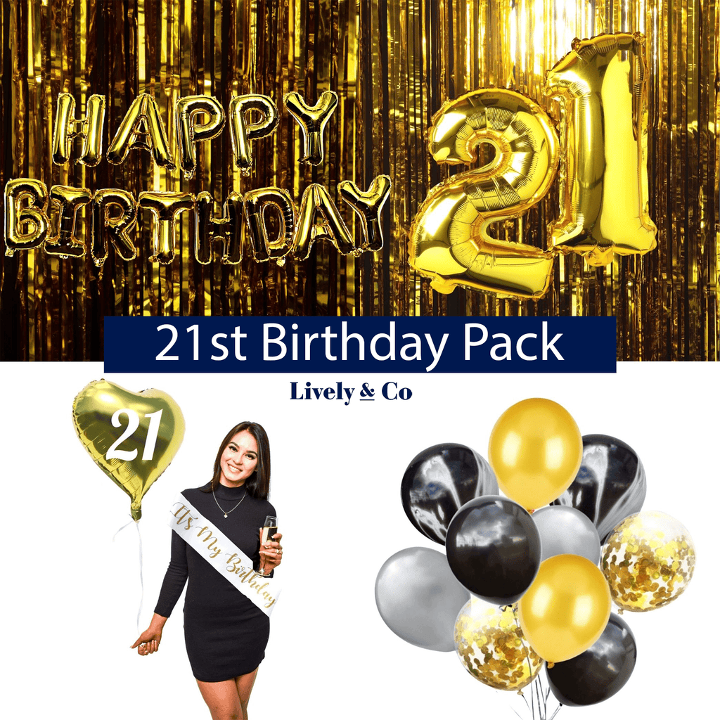 21st Birthday Pack Gold NEW Lively & Co 