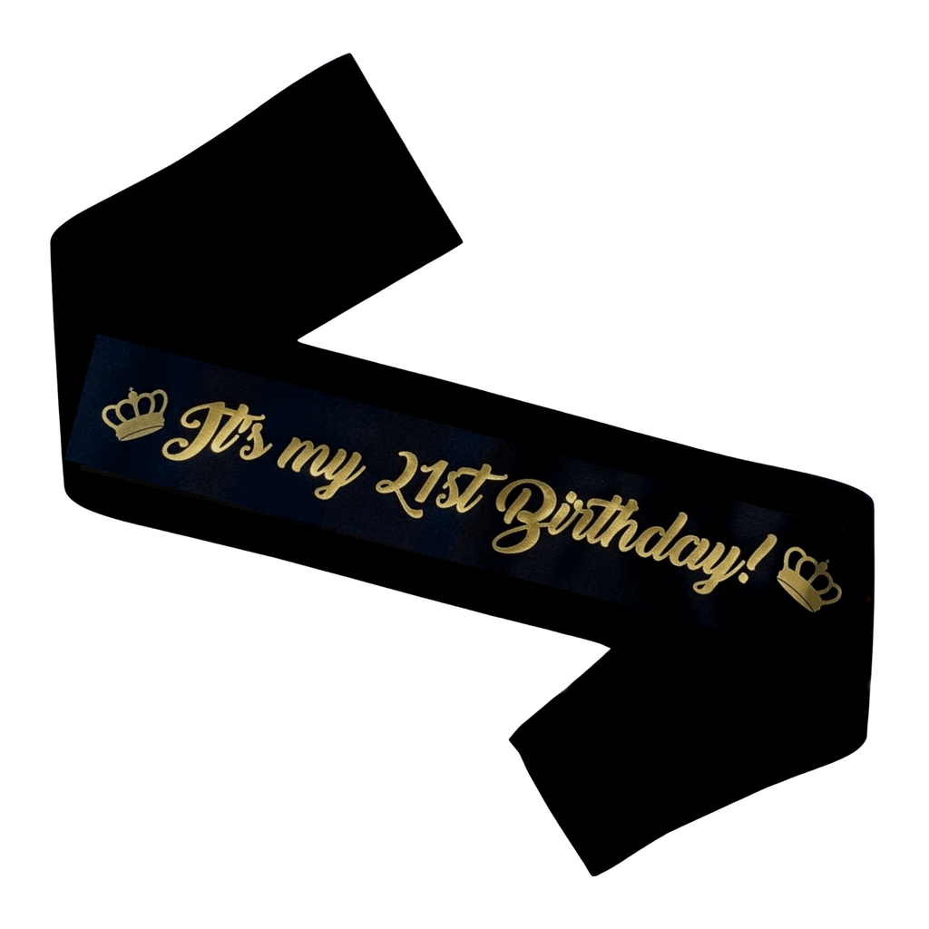 21st Birthday Sash NEW Lively & Co Gold Writing 