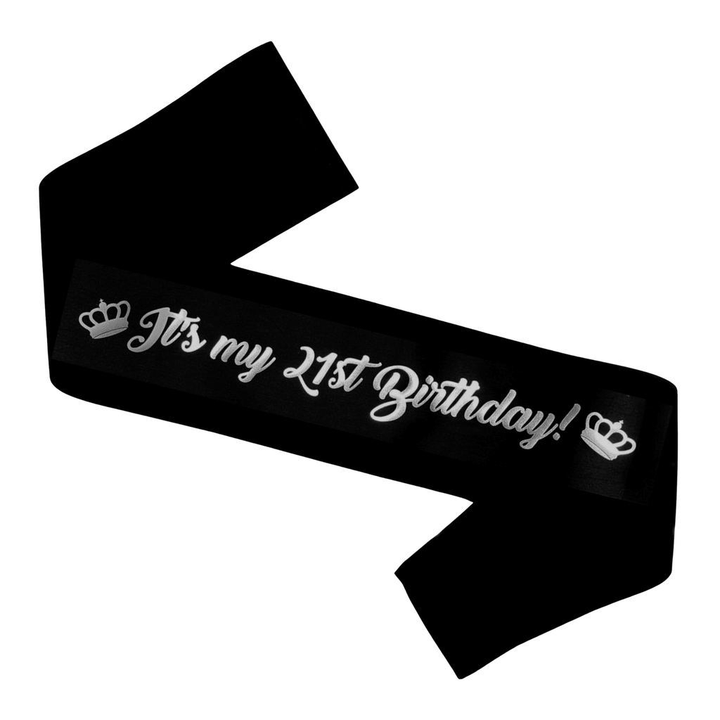 21st Birthday Sash NEW Lively & Co Silver Writing 