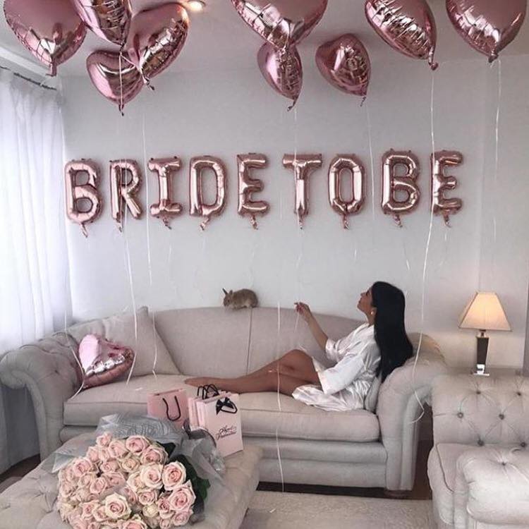 Bride To be Rose Gold Balloon and rose gold hearts