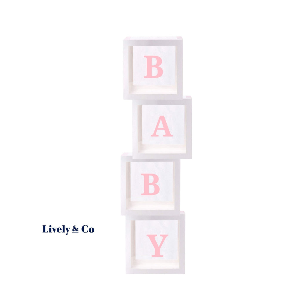Baby Boxes with Pink Letters