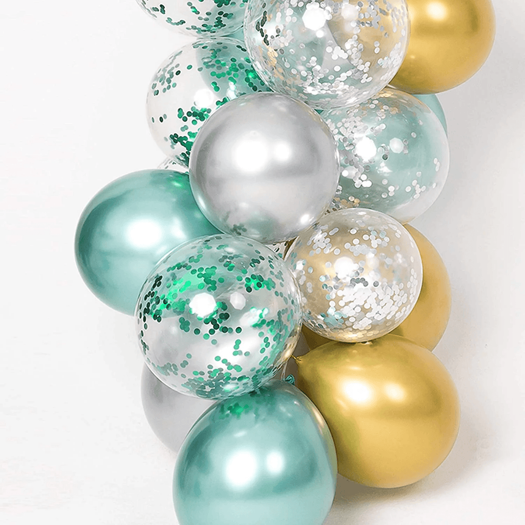 Balloon DIY Garland - Green, Silver & Gold Metallic Lively & Co 
