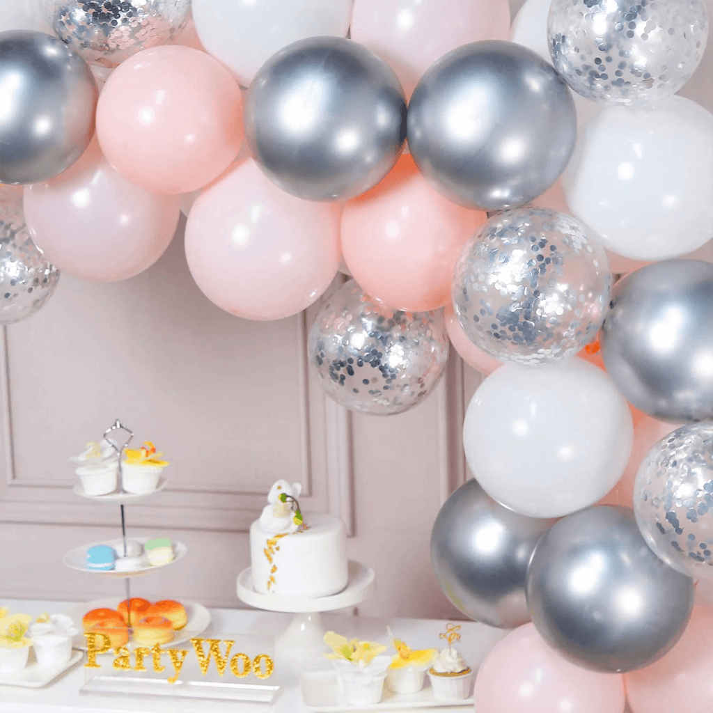 Balloon DIY Garland - Pale Pink, Silver & White Lively & Co 