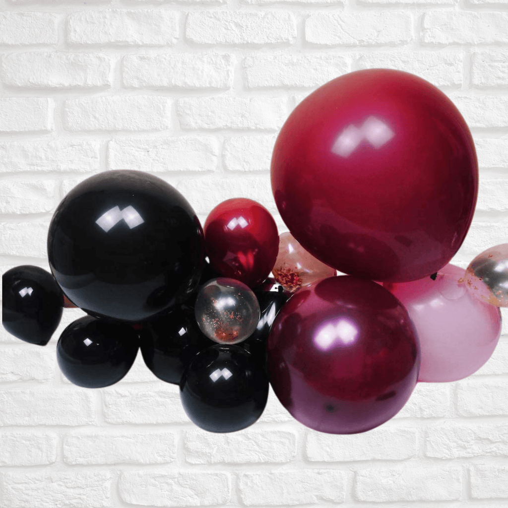 Balloon DIY Garland - Burgundy, Black, Macaron Pink & Gold Lively & Co 