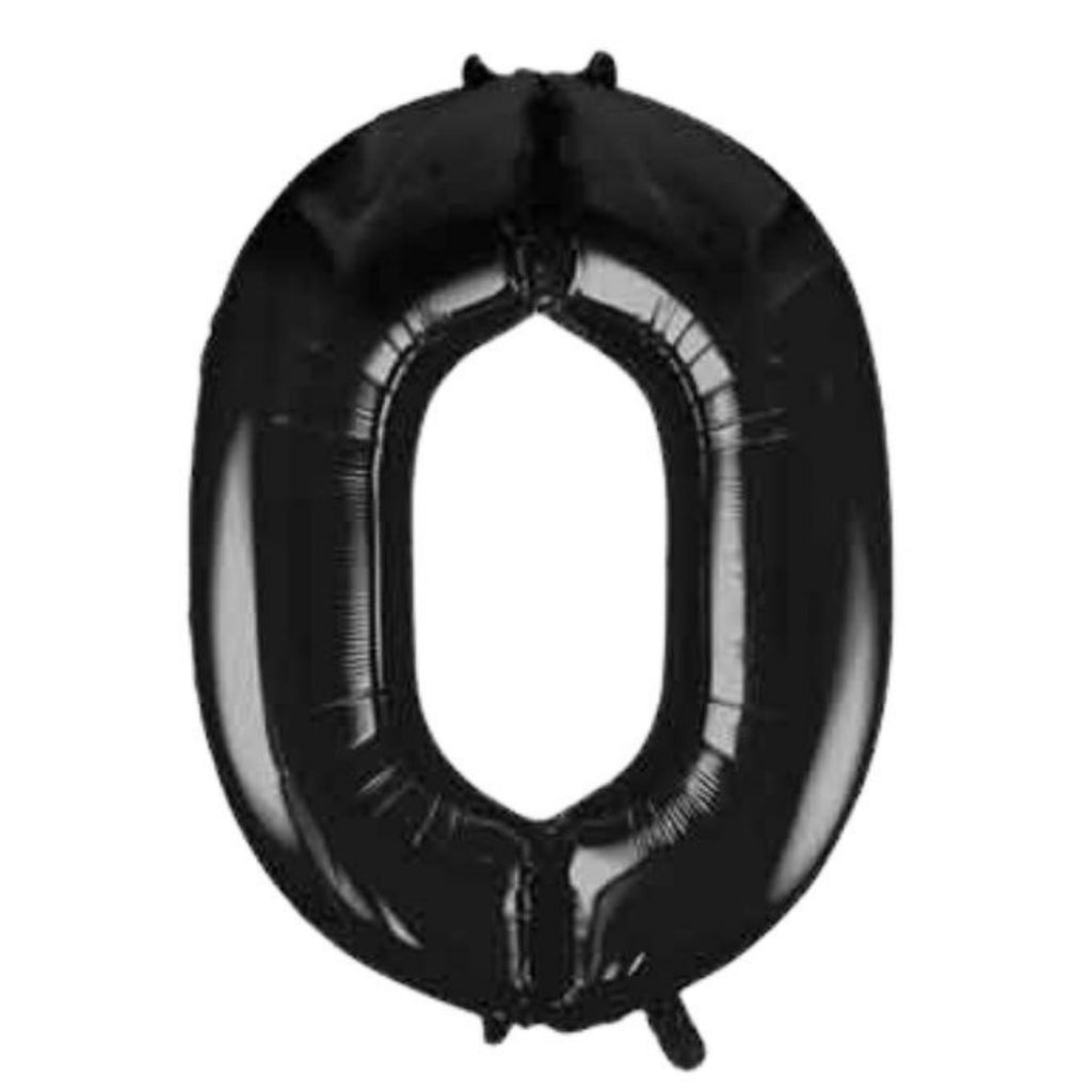 1 Metre High Black Number Balloons Lively & Co Number 0