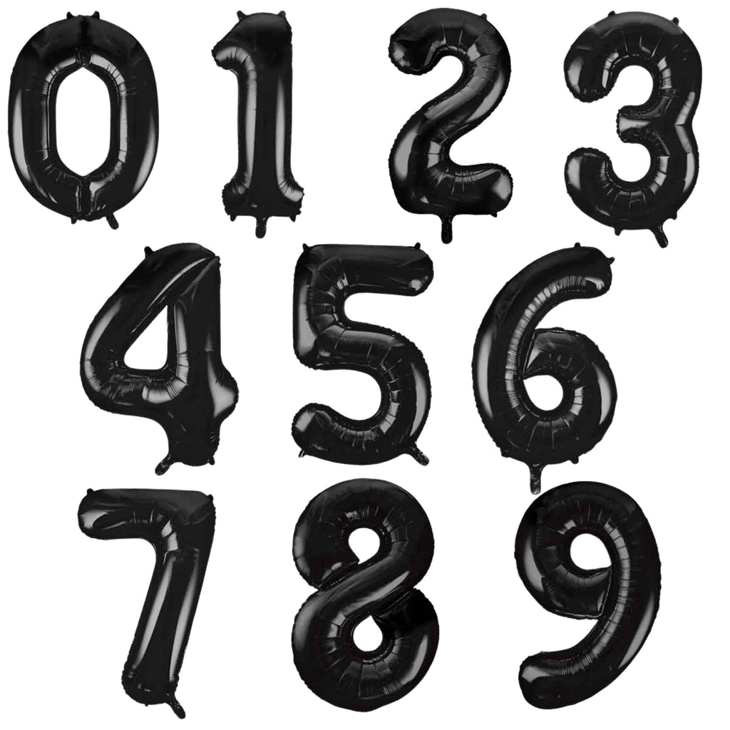 1 Metre High Black Number Balloons Lively & Co