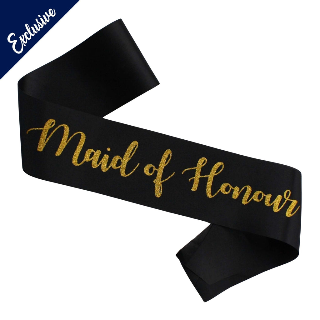 Maid Of Honour Gold Glitter Sash NZ