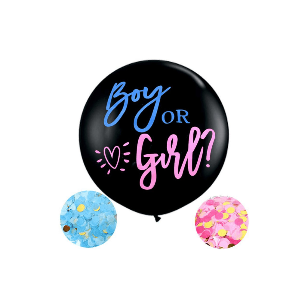 Gender Reveal Balloon With Pink & Blue Round Confetti Lively & Co 