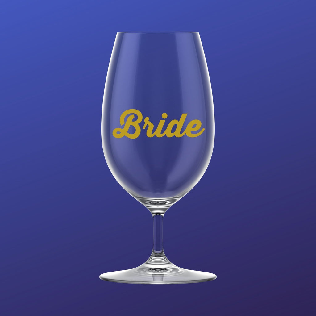 Gold Bride Sticker for wine glass
