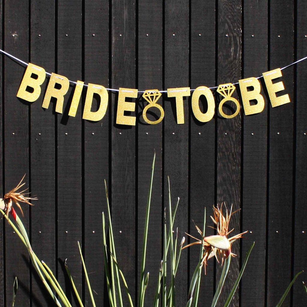 Bride To Be Gold banner for hens parties or engagement parties