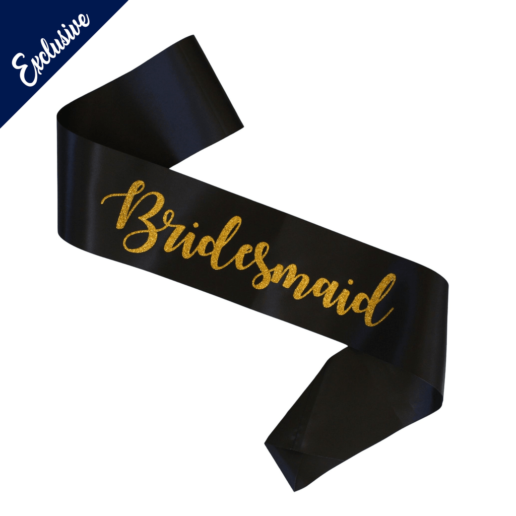 Gold and Black Bridesmaid Sash NZ