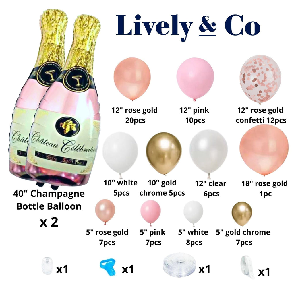 Champagne Bottle DIY Balloon Garland Kit