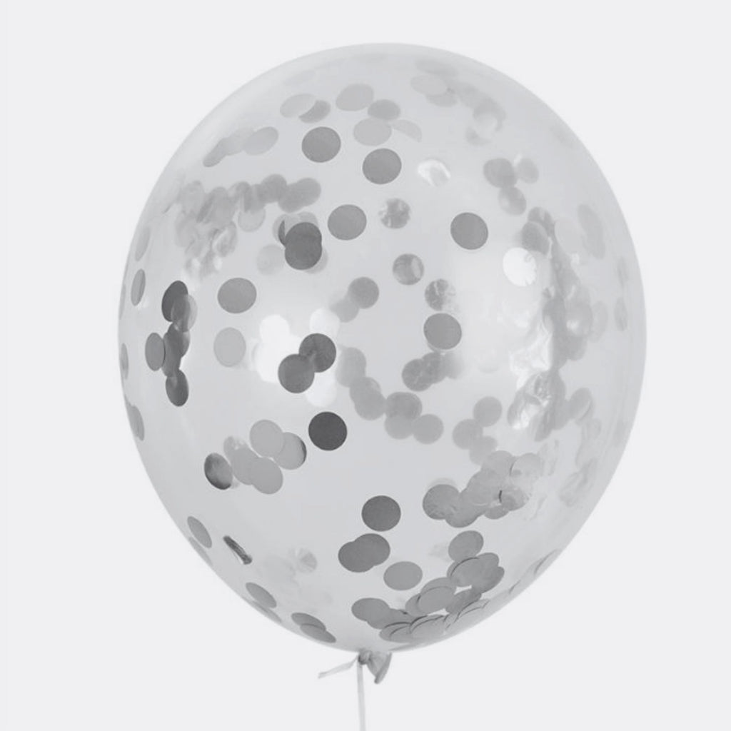 Silver Confetti Balloon Set 6 Pack Lively & Co 