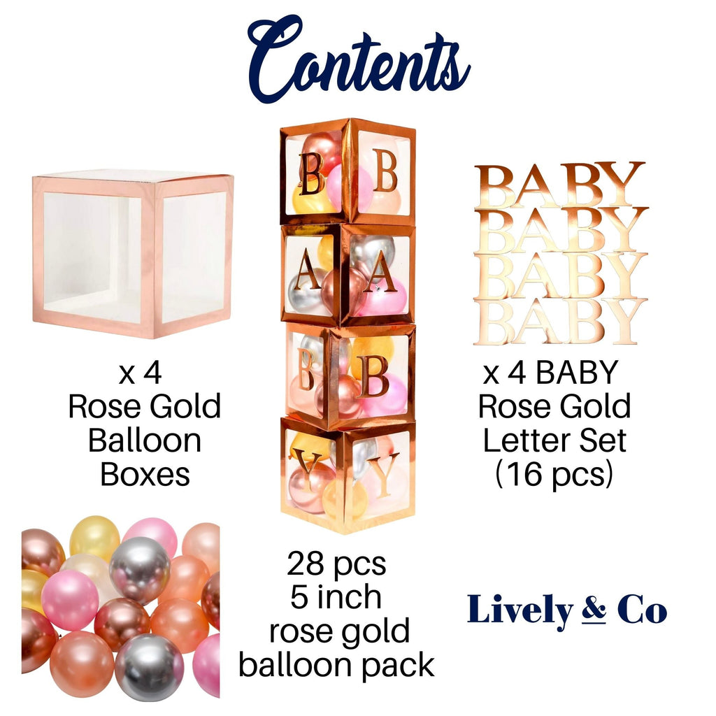 BABY BABY BABY BABY Shower Bundle Rose Gold Lively & Co 
