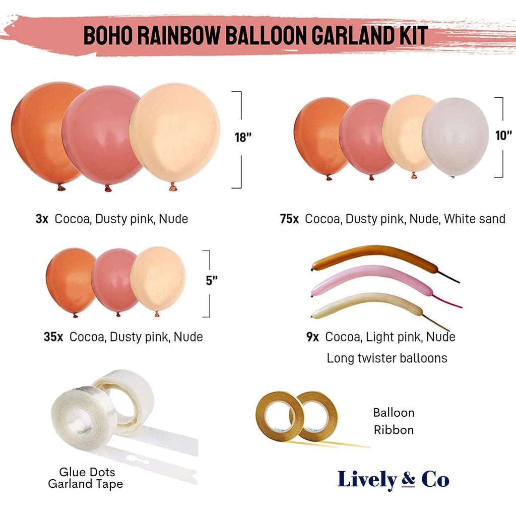 Boho DIY Balloon Garland 126 pcs NEW Lively & Co 