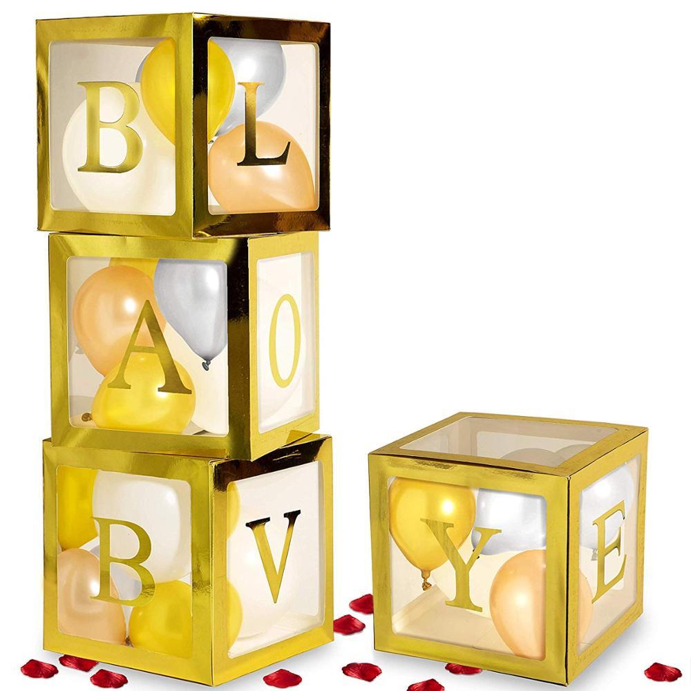 Individual Baby Shower Balloon Box Gold Lively & Co 