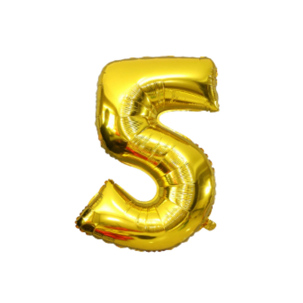 1 Metre High Gold Number Balloons Lively & Co Number 5 