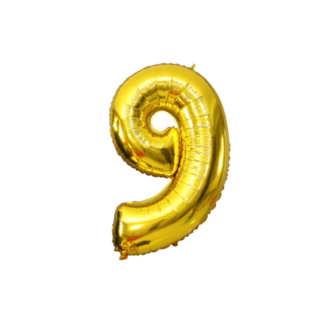1 Metre High Gold Number Balloons Lively & Co Number 9 