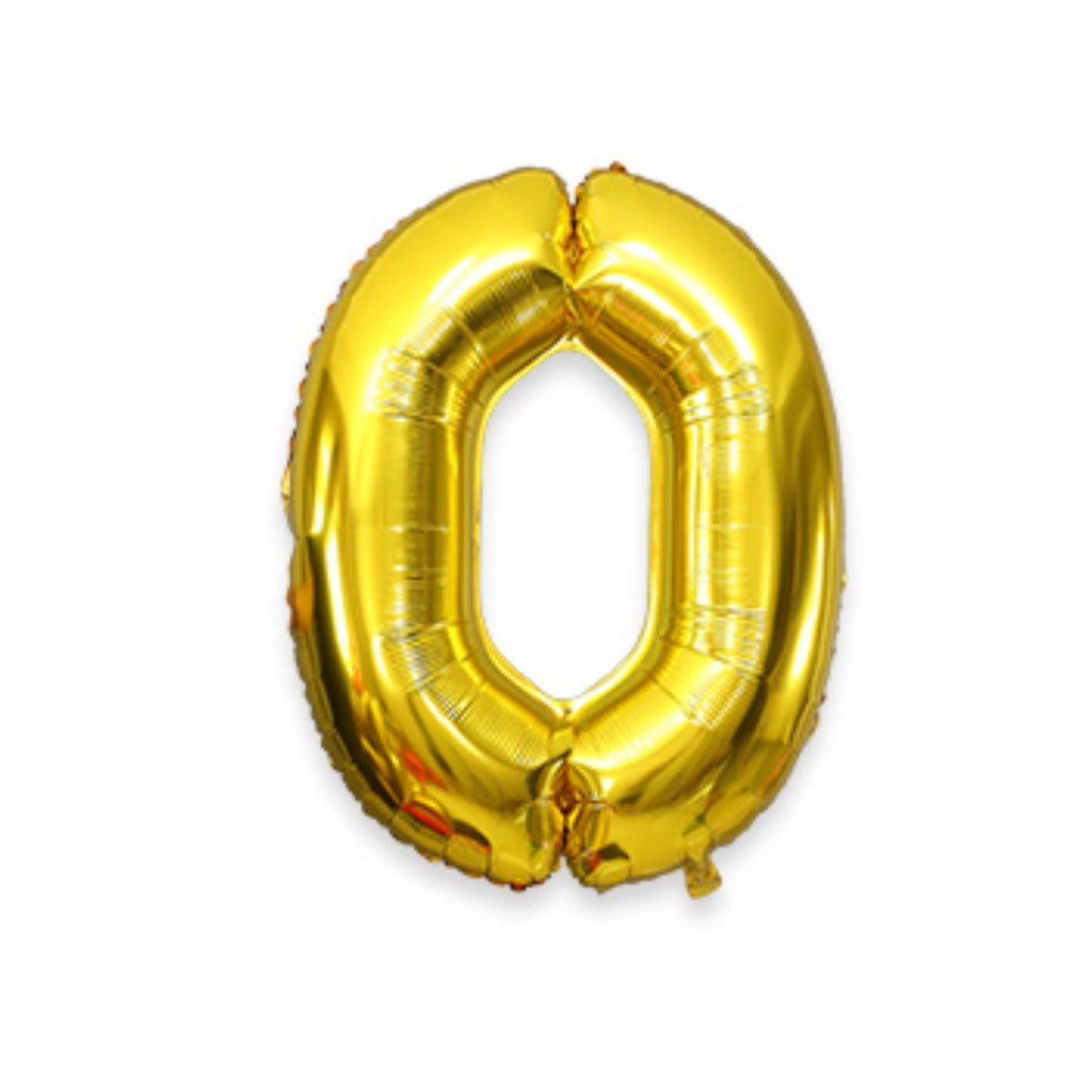 1 Metre High Gold Number Balloons Lively & Co Number 0 