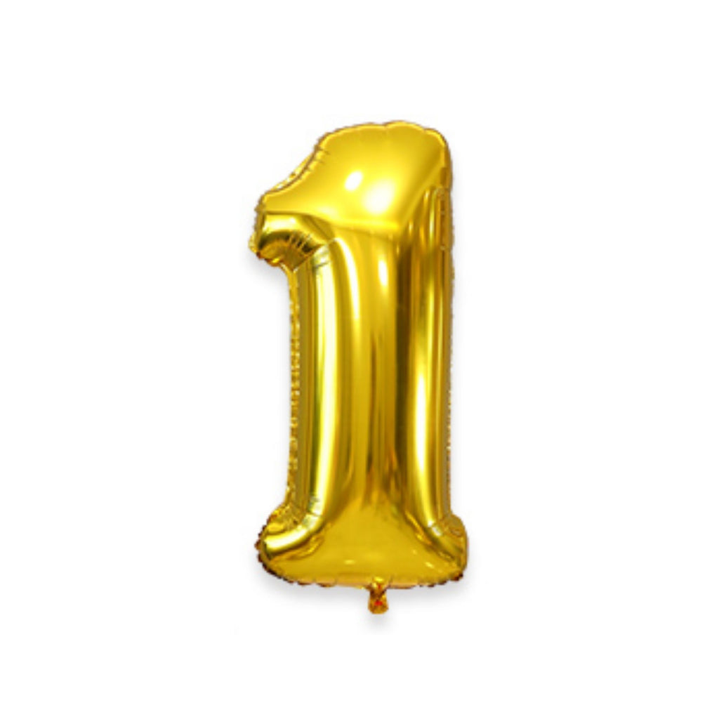 1 Metre High Gold Number Balloons Lively & Co Number 1 