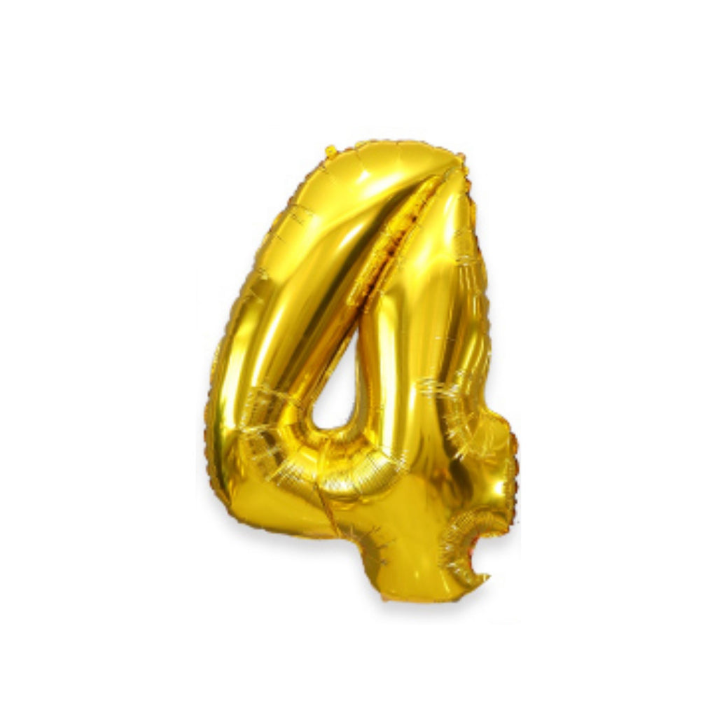 1 Metre High Gold Number Balloons Lively & Co Number 4 
