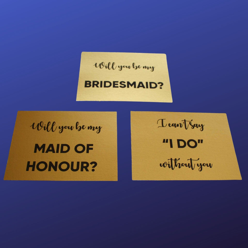 Gold bridesmaid proposal stickers exclusive to Lively & Co