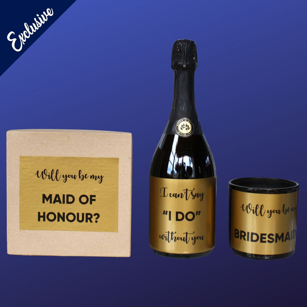 Gold bridesmaid proposal stickers exclusive to Lively & Co