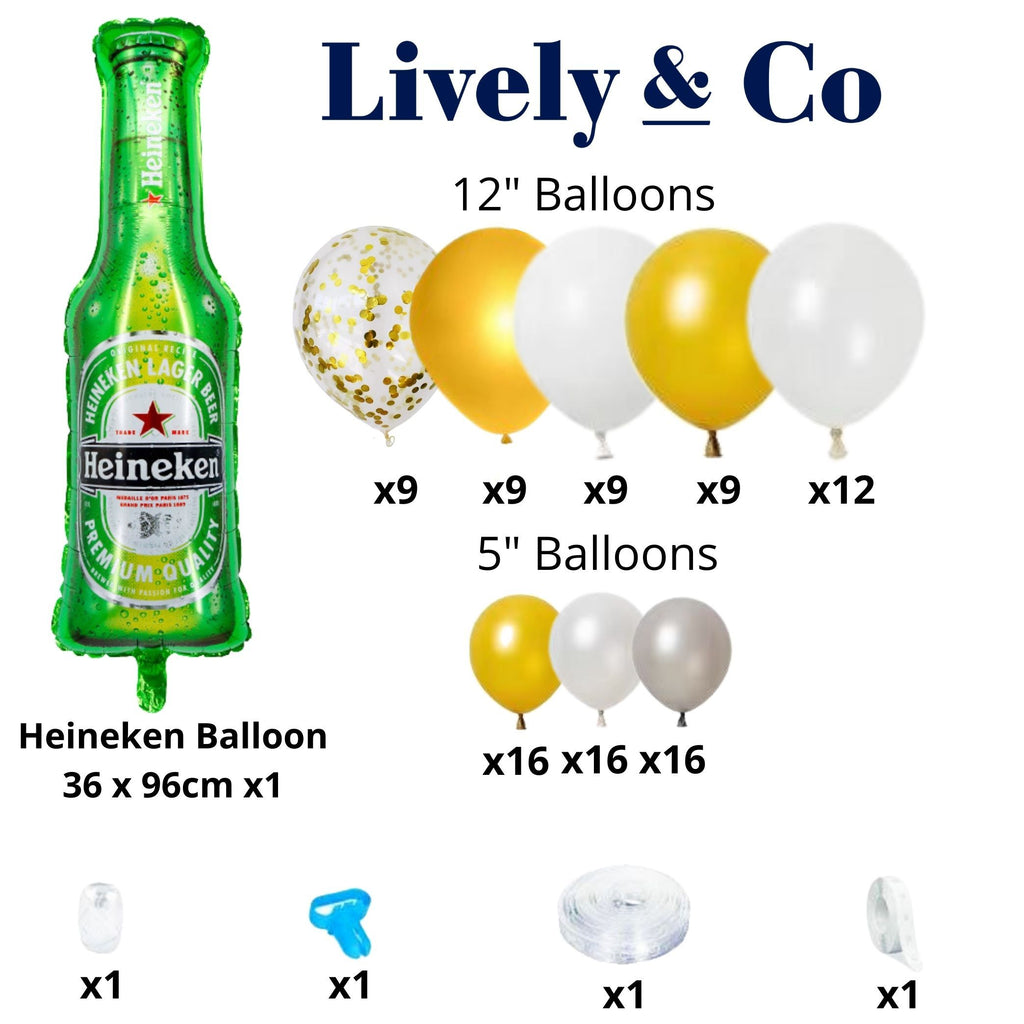 Hineken Beer Bottle DIY Balloon Garland Kit NEW Lively & Co 