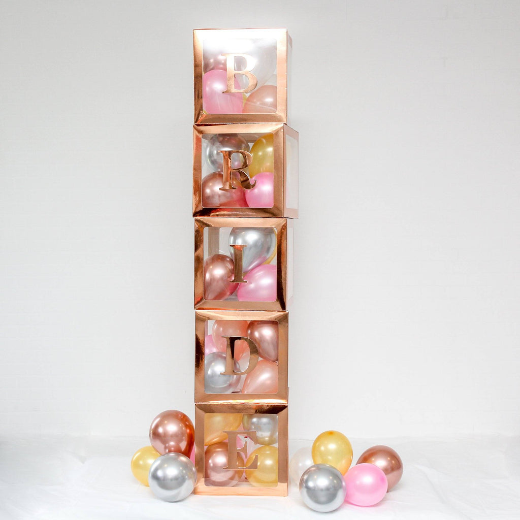 Individual Baby Shower Balloon Box Rose Gold Lively & Co 