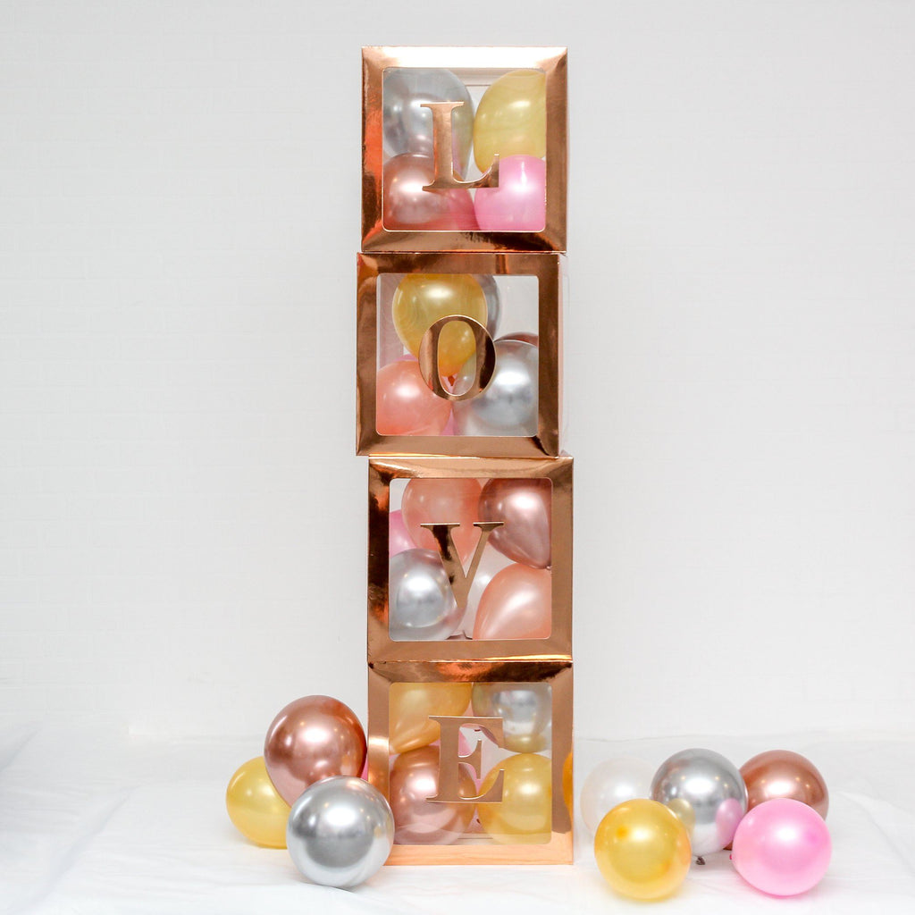 A-Z Alphabet Balloon Box Pack Rose Gold Lively & Co 